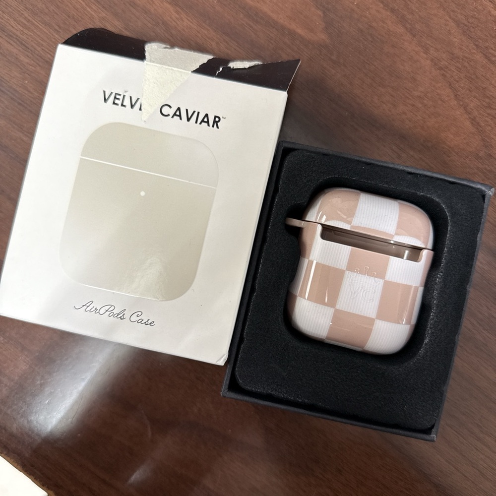 Velvet Caviar Checkered AirPods Case